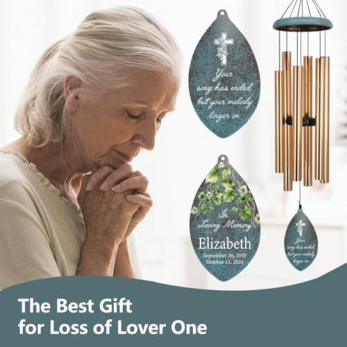 ASTARIN Personalized Memorial Gifts Wind Chimes, Sympathy Customized Wind Chimes in Loving Memory of Dad/Mom, Memorial Gifts for Loss, 35inch Wind Chime Deep Tone for Outdoor, Produced in Texas - Image 2