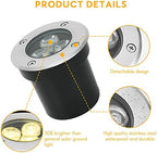Low Voltage In-ground Light LED Well Lights Landscape Lighting 3W 12V 24V Outdoor Landscape Light Waterproof IP67 Pathway Driveway Deck Step Fence Garden Lights (Warm White) - Image 3