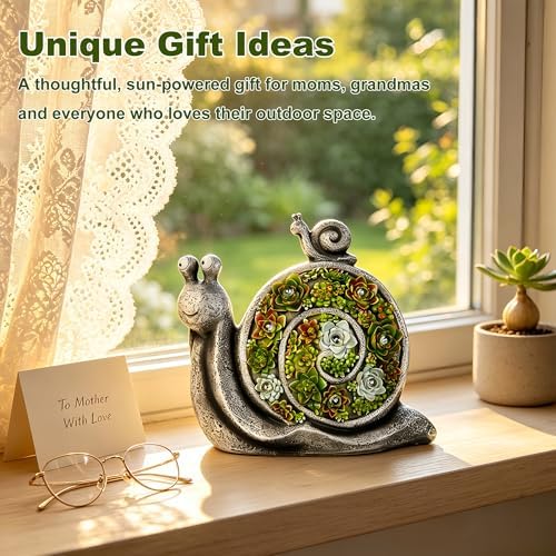 Solar Garden Snail Statue, Lawn Decor for Patio Balcony Yard - Image 5