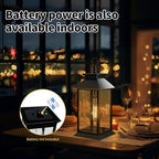 2 Pack Solar Lanterns Outdoor, Hanging Glass Solar Lights Waterproof, Dual Power Solar & 2*AA Battery, for Porch, Patio, Yard and Indoor Table or Mantel - Image 6