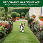 Decorative Garden Fence 17in x 10.8ft (10 Panels), Rustproof Metal No Dig Arched Garden Border Fencing with Stakes, Small Animal Barrier Flower Bed Fence for Yard Patio Outdoor Decor - Image 7