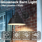 10'' Outdoor Gooseneck Barn Light Fixtures, Farmhouse Outside Wall Sconces - Image 5