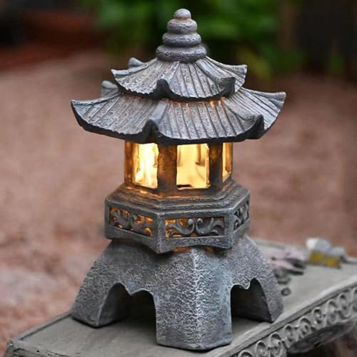 Front Porch Decor Pagoda Garden Statue Sculpture Solar Lantern Zen Decoration for Landscape Esculturas Decorativas Modernas(A1) - Image 2