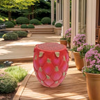 13.4" Dragonfruit Stool Resin Side Table Plant Stand Patio Decor - Image 5