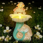 Teaeeno Outdoor Mermaid Decor Garden Statues with Solar Lights,Art Mermaid Figurine,Mermaid Decor for Home,Solar Lawn Ornament,Animal Solar Outdoor Decor - Image 6