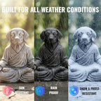 OLOMA Concrete Meditation Dog Statue Heavy Solid Stone Sculpture Weather Resistant Outdoor Indoor Yard Patio Accent Decor Feature Decorative Garden Accent Feature - Image 6