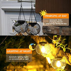 Solar Lantern Outdoor Waterproof,Hanging Solar Lights,4 Pack,Black - Image 3
