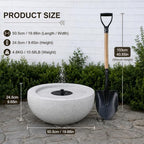 Solar Powered Outdoor Water Fountain, Modern Round Stone-Look Free-Standing Garden Fountain with Built-in Pump, 19.88" x 9.65" Yard Decor Water Feature for Patio, Lawn, Backyard, and Landscaping - Image 4