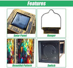 Solar Lantern Abstract Stained Glass Features an Intricate Arrangement Outdoor Waterproof Hanging Solar Light Outside Lights for Patio Yard House Lawn Decor Birthday Gifts for Women Mom - Image 3