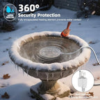 Bird Bath Heater for Outdoors in Winter, 110W Birdbath Water Heater Full-Covered Aluminum, Bird Bath Deicer Pond Deicer with Thermostatically Control, Chicken Water Heater, 4.92 Ft Power Cord (White) - Image 2