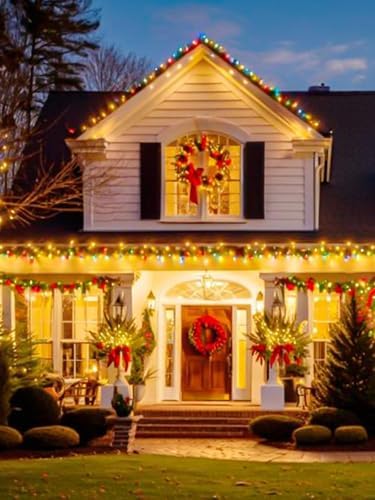 Solar Christmas Lights Outdoor 4 Pack 132FT 400LED String Lights Warm White - Image 6