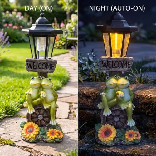 Solar Frog Garden Decor,Frog Solar Lights Outdoor Garden Statue - Image 4
