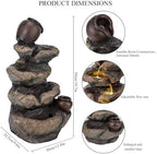 Rock & Jar Outdoor Water Fountain, Resin with LED Light - Image 4
