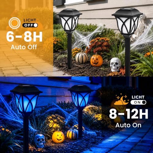 GIGALUMI Solar Halloween Lights Outdoor Decor, Solar Pathway Lights 8 Pack - Image 7