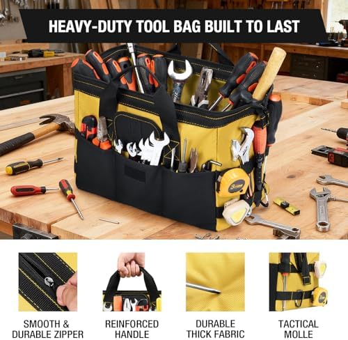 HISEA 3 Pack Heavy Duty Tool Bag, 16-Inch Waterproof Tools Organizer Tote - Image 5