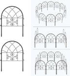 Garvee Decorative Garden Fence Panels 8-Pack, 20"x26" Black Metal Arched Border for Flower Bed Edging, Rustproof No-Dig Animal Barrier for Dogs, Rabbits, Patio & Yard Outdoor Decor - Image 2