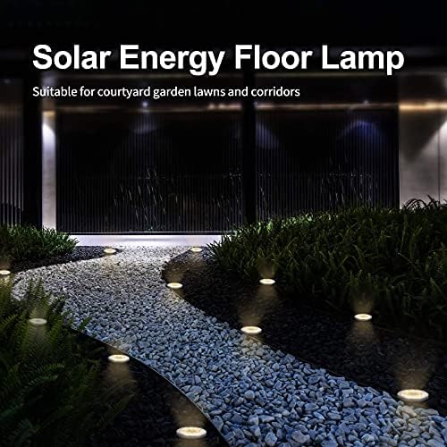 Aogist Solar Ground Lights - 12 Pack, 8 LED, Waterproof Outdoor Disk Lights for Pathway, Yard, Walkway, Patio, Lawn Path (Warm White) - Image 6