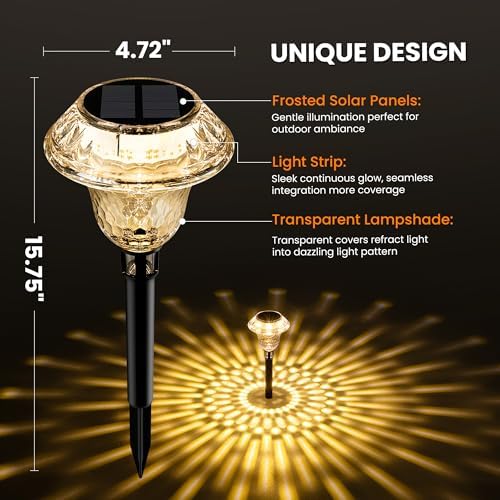 Solar Pathway Lights, Acrylic Garden Lights Outdoor Decor 6 Pack - Image 2