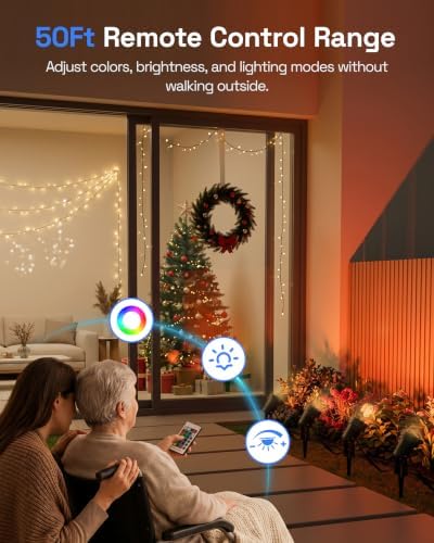 HBN RGBW Halloween Christmas Spot Lights Outdoor Spotlight with Remote - Image 3