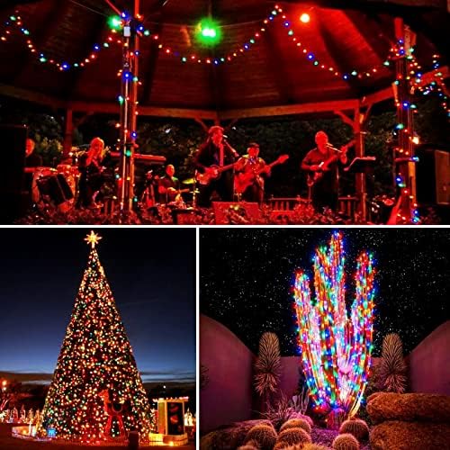 JMEXSUSS 2 Pack Solar String Lights Outdoor Waterproof, Total 400 LED 151FT Solar Christmas Lights Outdoor, 8 Modes Christmas Light for Outside Patio Yard Tree Decorations, White to Multicolor - Image 5