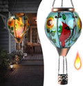 Hot Air Balloon Solar Lantern - Cardinal Bird Glass Lantern, Simulated Flickering & Dancing Flame, Outdoor Hanging Yard Light Waterproof IP65 for Patio Lawn Porch Decor Gift by Unknown
