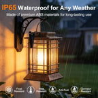 Brightever 4 Packs Solar Lanterns Outdoor Waterproof, Upgraded Flickering Flame Solar Lantern Lights with Handle, Auto On/Off Hanging & Standing Lantern for Yard Garden Table Decor, Bronze - Image 4