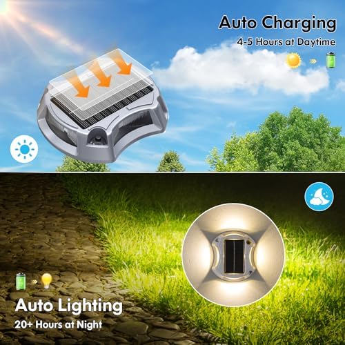Solar Driveway Lights Deck Dock Lights Outdoor 12 Pack, 9 Colors in 1 - Image 6