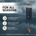 Memorial Wind Chimes for Outside — Sympathy Gift for Loss of Loved One, 36" Aluminum Pipe & Solid Pine Wood Windchimes, Deep-Toned, Includes Keepsake Letter & Keychain — Porch Decor - Image 5