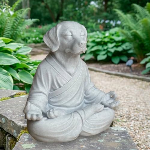 OLOMA Heavy Concrete Meditating Dog Garden Sculpture Solid Stone Statue Durable Outdoor Indoor Lawn Patio Landscape Accent Statement Piece - Image 7