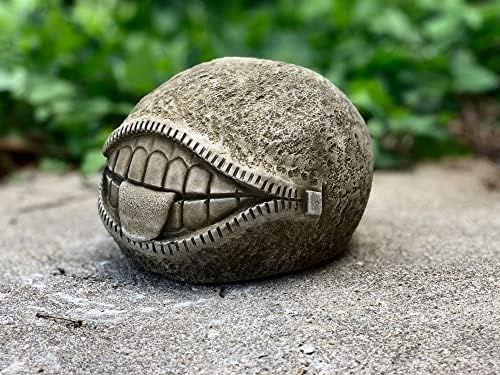 OLOMA Zippy mouth ornament Smiling face decoration Bust garden statue Outdoor face sculpture Minimalistic sphere decor Concrete ball figure Modern sculpture for home Minimalistic figurine - Image 4