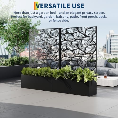 Garvee 71"x47"x16" Metal Planter Box with Trellis for Climbing Plants Vines - Image 2