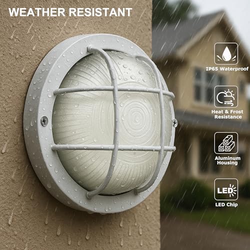 GRUENLICH LED Bulkhead Light, 8" Round Aluminum, 5000K, White, 1 Pack - Image 6
