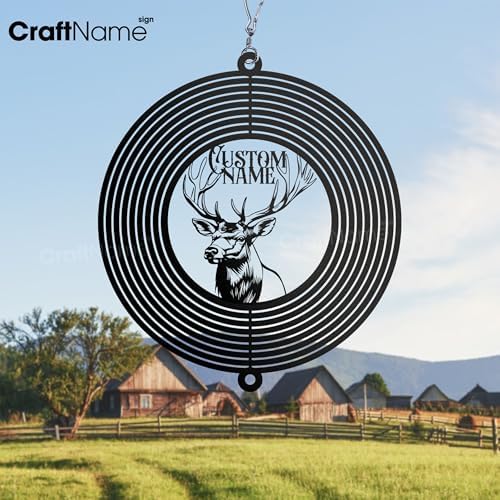 Personalized Elk Metal Wind Spinner, Custom Elk Garden Spinner Hanging Indoor Outdoor Decor, Perfect House Warming Gifts New Home, Custom Gift for Grandmother, Mom, Dad, Wife - Image 2