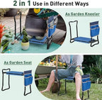 GIANTEX Garden Kneeler & Seat, Heavy-Duty Garden Bench, Blue with 1 Bag - Image 4