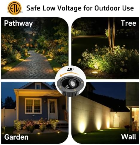 Gardenreet Brass Well Lights, 12V Low Voltage Wired 2700K In-Ground, 4PK - Image 5