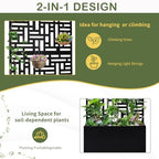VINGLI 71"H Metal Raised Garden Bed with Trellis, Outdoor Planter Box for Climbing Vegetables, Fruits and Flowers, Privacy Screen, for Backyard, Patio, Balcony (Black) - Image 2
