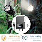 SUNVIE 300W Low Voltage Landscape Transformer with 2 Independent Control Output Landscape Lighting Transformer with Timer and Photocell Sensor 120V AC to 12/14V AC Weatherproof Low Voltage Transformer - Image 4