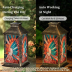 Solar Lantern Vintage Style Swallow Glass Outdoor Waterproof Garden Hanging Lantern Solar Powered Lighting Outside Solar Light for Patio Yard Camping, Gifts for Women Mom - Image 4