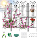 Metal Garden Trellis, 86.7" H x 19.7" W Black Coated Wire Lattice Panel, Sturdy Plant Support for Climbing Roses Vines Cucumbers Vegetables Outdoor Patio Yard (4 Packs) by LorenzoMDC