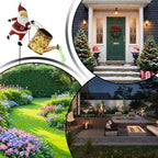 Solar Christmas Lights Outdoor Santa Claus Watering Can Metal Stake Lamp - Image 4