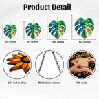 Colorful Gradient Monstera Leaf Acrylic Suncatcher - Image 2