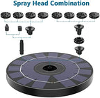 3.5W Outdoor Solar Garden Fountain with 6 Nozzles Floating Solar Fountain Pump for Bird Bath, Aquarium, Garden Fountain - Image 6