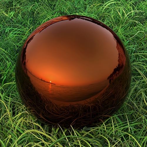 Lulu Decor, Copper Stainless Steel Gazing Mirror Ball Size 12, Smooth Shiny Finish Garden Decoration Globe by LuluDecor