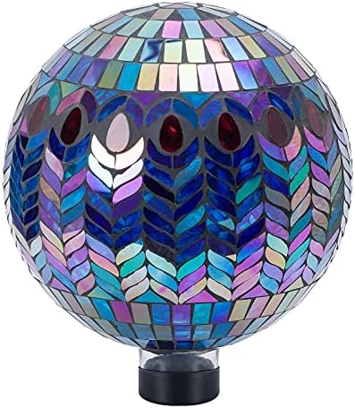VCUTEKA Gazing Ball, 10" Glass Mosaic Gazing Balls for Garden Decor, Purple by VCUTEKA