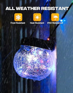 PARTPHONER Solar Lantern Solar Lights Outdoor Waterproof 6-Pack, Solar Powered Hanging Lights Cracked Glass Hanging Globes for Christmas Decoration, Shepherd Hook, Garden Tree Ornaments, Multi-Color - Image 4