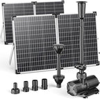 Antfraer 120W Solar Pond Pump, Solar Water Pump with 1600GPH Adjustable Flow & Dry-Run Protection, Solar Water Fountain Pump & Dual Solar Panels for Outdoor Pond Garden Waterfall Water Features by Antfraer