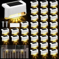 Geelin 32 Pcs Solar Deck Step Lights Outdoor, White Shell Warm White Light by Geelin
