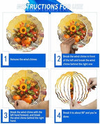 Thanksgiving Fall Wind Spinner for Yard and Garden, Sunflowers Bird Orange Pumpkin Hanging Wind Spinner Outdoor 3D Kinetic Wind Sculpture Spinners Indoor Outdoor Patio Décor Ornaments Gift 12" - Image 6