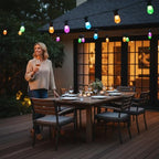 96FT Solar Outdoor String Lights – Dimmable RGB LED Patio Lights with Remote, Waterproof for Garden, Yard, Deck, and Backyard Decor - Image 6