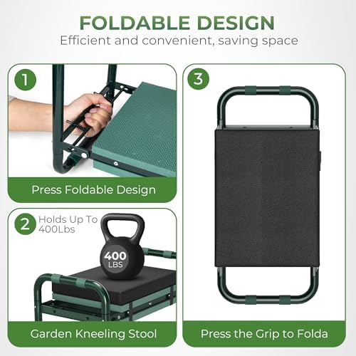 Walensee Garden Kneeler and Seat, with Wider Soft Kneeling Pad & Tool Pouch - Image 6